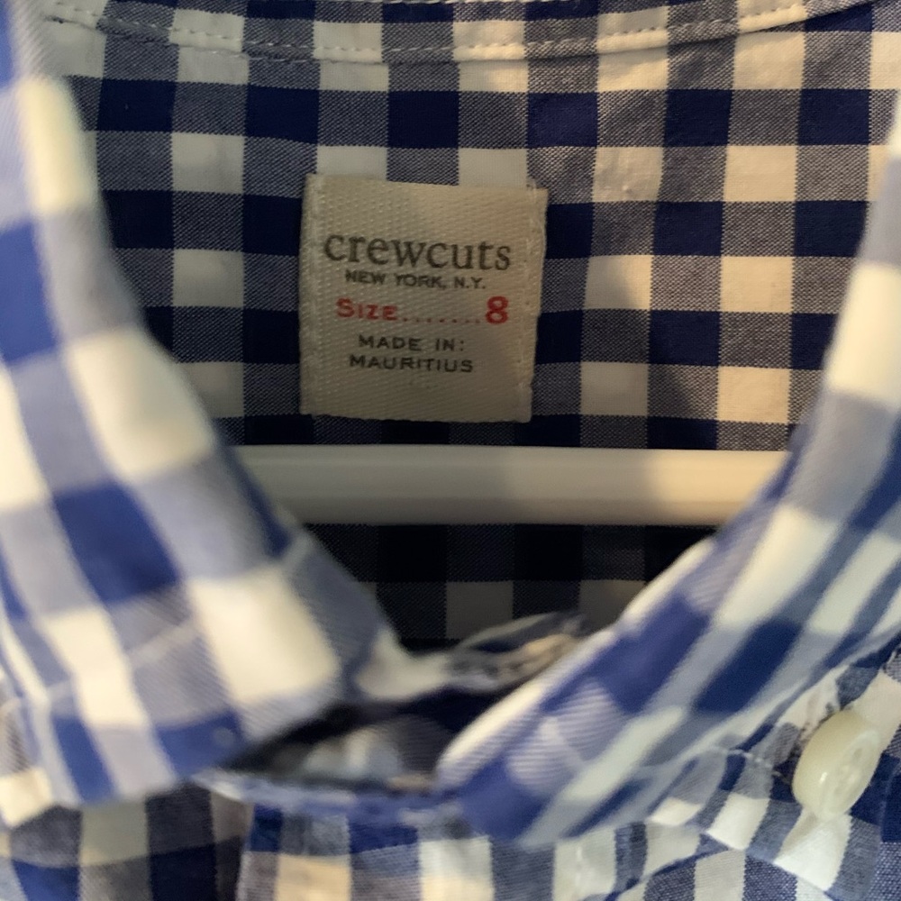 Crew Cuts Checkered Gingham Shirt Boys Size 8